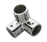 3 way corner fitting Polished Stainless steel AISI316  dia25mm